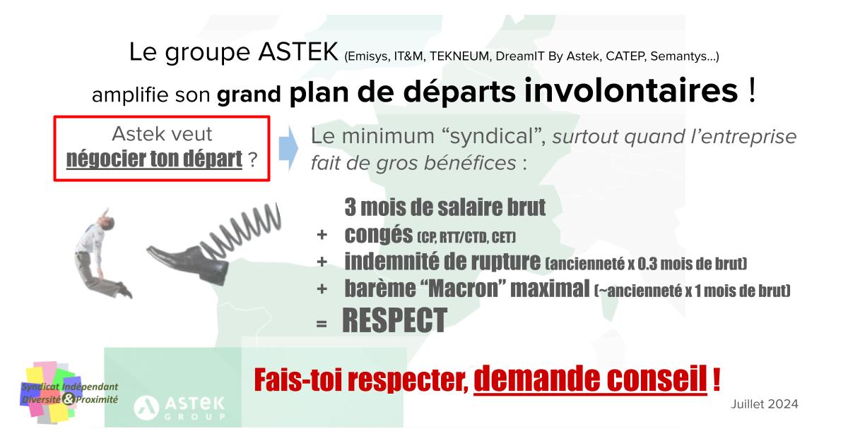 Astek veut négocier ton départ ?
