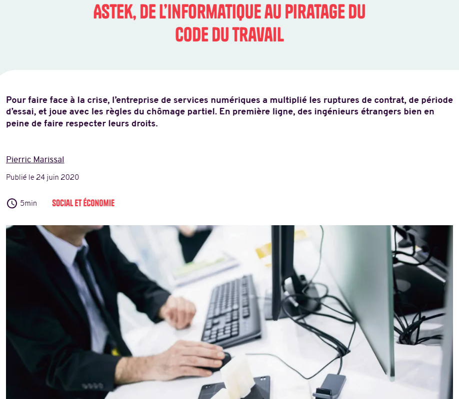 5 ans plus tard, Astek, serait-elle plus que jamais pirate du code du travail…